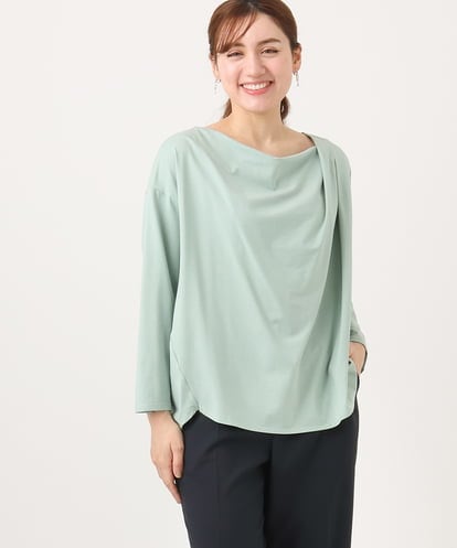 OLKED09069 eur3 【大きいサイズ】ドレープネックトップス