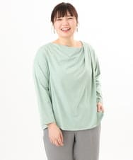 OLKED09069 eur3(エウルキューブ) 【大きいサイズ】ドレープネックトップス グリーン