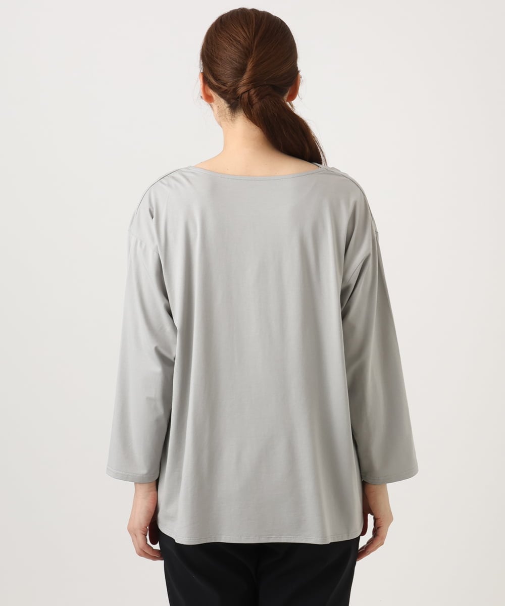 OLKED09069 eur3(エウルキューブ) 【大きいサイズ】ドレープネックトップス ライトグレー