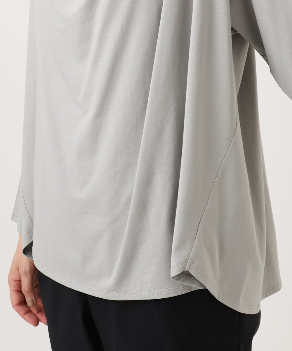 OLKED09069 eur3(エウルキューブ) 【大きいサイズ】ドレープネックトップス ライトグレー