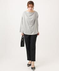 OLKED09069 eur3(エウルキューブ) 【大きいサイズ】ドレープネックトップス ライトグレー