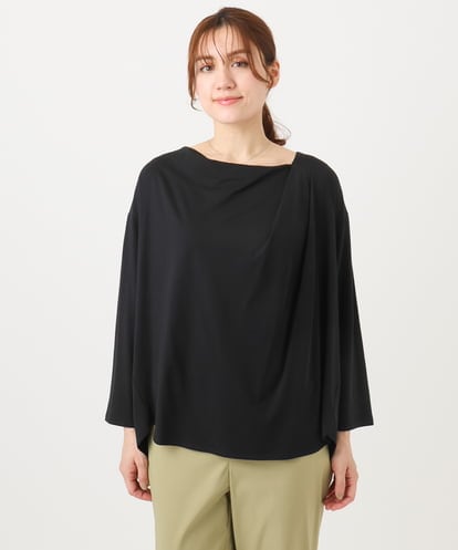 OLKED09069 eur3 【大きいサイズ】ドレープネックトップス