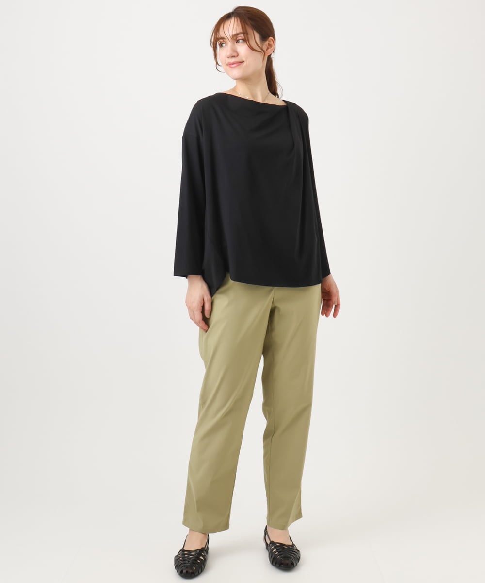 OLKED09069 eur3(エウルキューブ) 【大きいサイズ】ドレープネックトップス ブラック