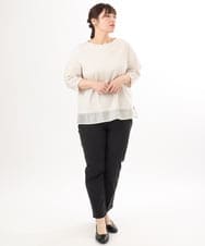 OLKED10079 eur3(エウルキューブ) 【WEB先行販売】【大きいサイズ】裾シア―カットソー ライトグレー