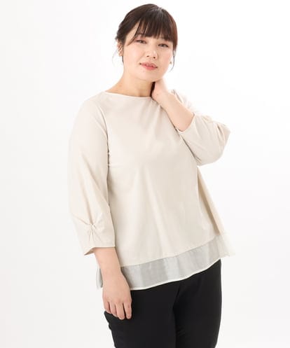 OLKED10079 eur3 【WEB先行販売】【大きいサイズ】裾シア―カットソー