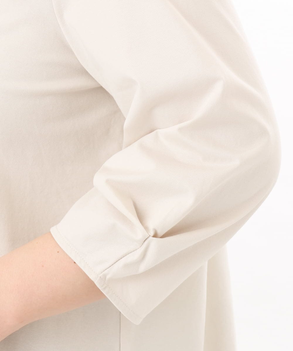 OLKED10079 eur3(エウルキューブ) 【WEB先行販売】【大きいサイズ】裾シア―カットソー ライトグレー