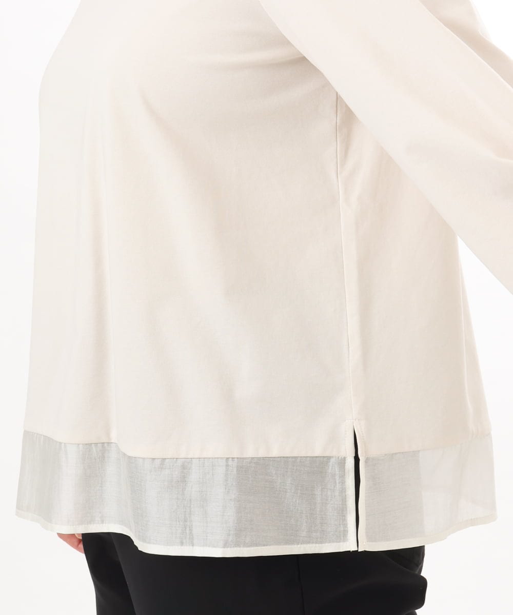 OLKED10079 eur3(エウルキューブ) 【WEB先行販売】【大きいサイズ】裾シア―カットソー ライトグレー