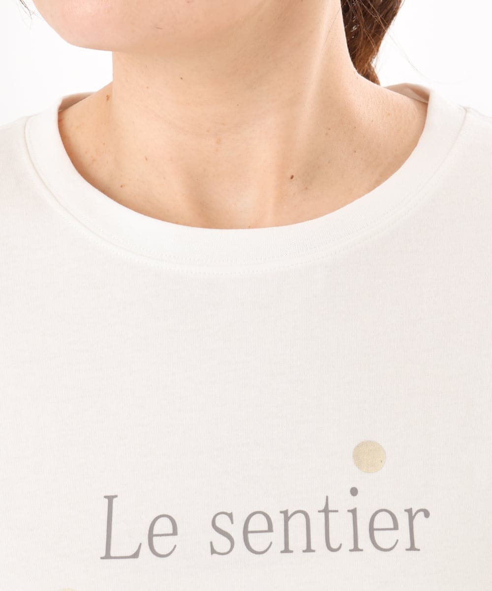 OLKED11049 eur3(エウルキューブ) 【WEB先行販売】【大きいサイズ】コットンロゴTシャツ ホワイト