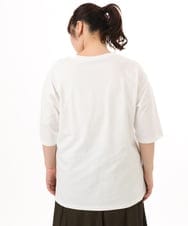 OLKED11049 eur3(エウルキューブ) 【WEB先行販売】【大きいサイズ】コットンロゴTシャツ ホワイト