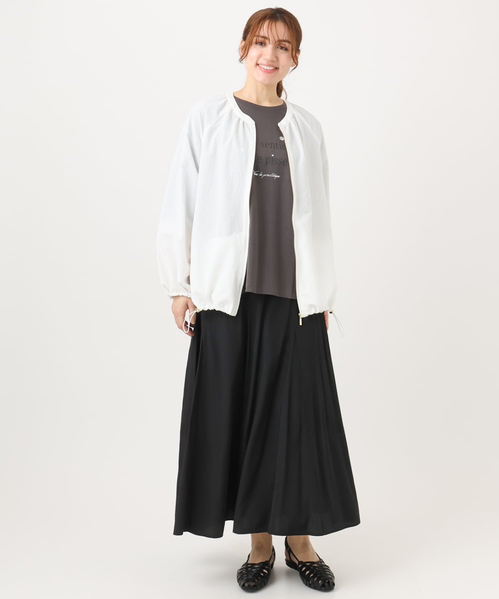 OLKED11049 eur3(エウルキューブ) 【WEB先行販売】【大きいサイズ】コットンロゴTシャツ ダークグレー