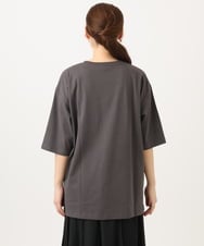 OLKED11049 eur3(エウルキューブ) 【WEB先行販売】【大きいサイズ】コットンロゴTシャツ ダークグレー