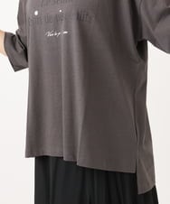 OLKED11049 eur3(エウルキューブ) 【WEB先行販売】【大きいサイズ】コットンロゴTシャツ ダークグレー