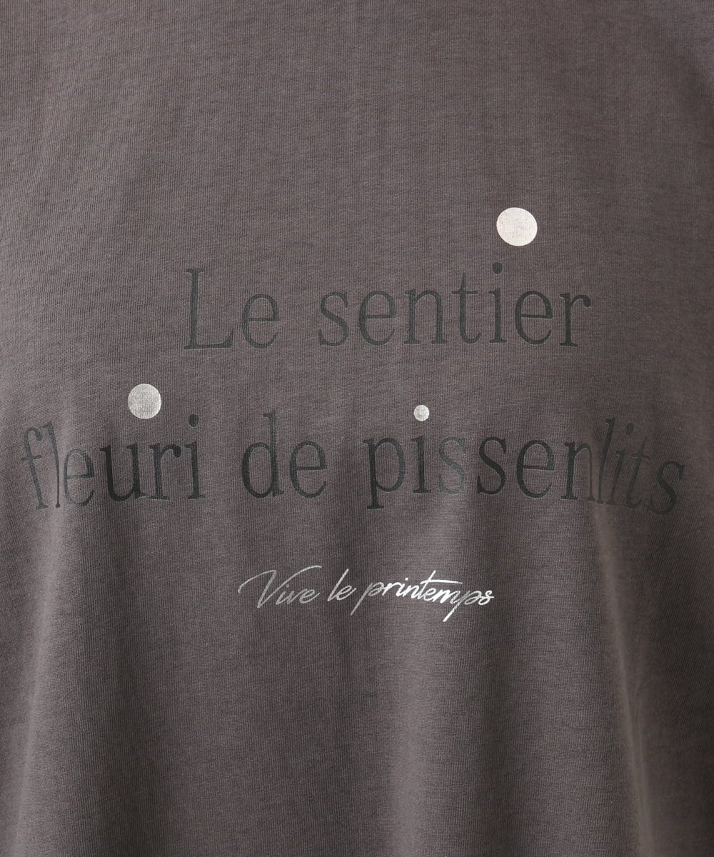 OLKED11049 eur3(エウルキューブ) 【WEB先行販売】【大きいサイズ】コットンロゴTシャツ ダークグレー