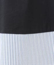 OLKED13089 eur3(エウルキューブ) 【大きいサイズ】裾ストライプカットソー ネイビー（WEB限定カラー）