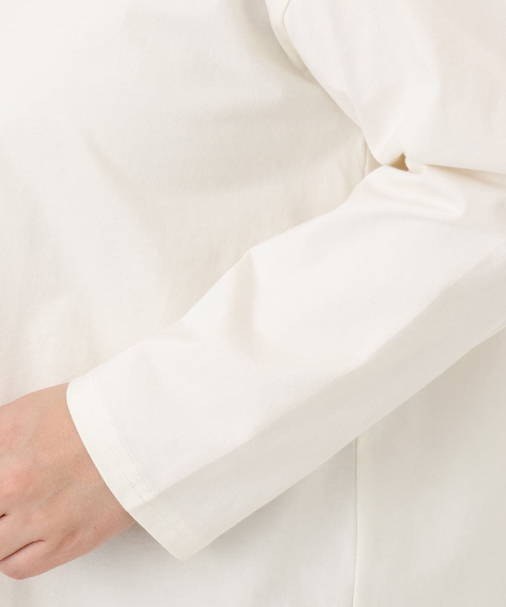 OLKED13089 eur3(エウルキューブ) 【大きいサイズ】裾ストライプカットソー アイボリー