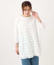 OLKED14099 eur3(エウルキューブ) 【WEB先行販売】【大きいサイズ】フリルジャージートップス ホワイト
