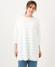 OLKED14099 eur3(エウルキューブ) 【WEB先行販売】【大きいサイズ】フリルジャージートップス ホワイト