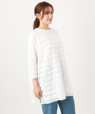 OLKED14099 eur3(エウルキューブ) 【WEB先行販売】【大きいサイズ】フリルジャージートップス ホワイト