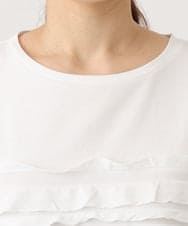 OLKED14099 eur3(エウルキューブ) 【WEB先行販売】【大きいサイズ】フリルジャージートップス ホワイト