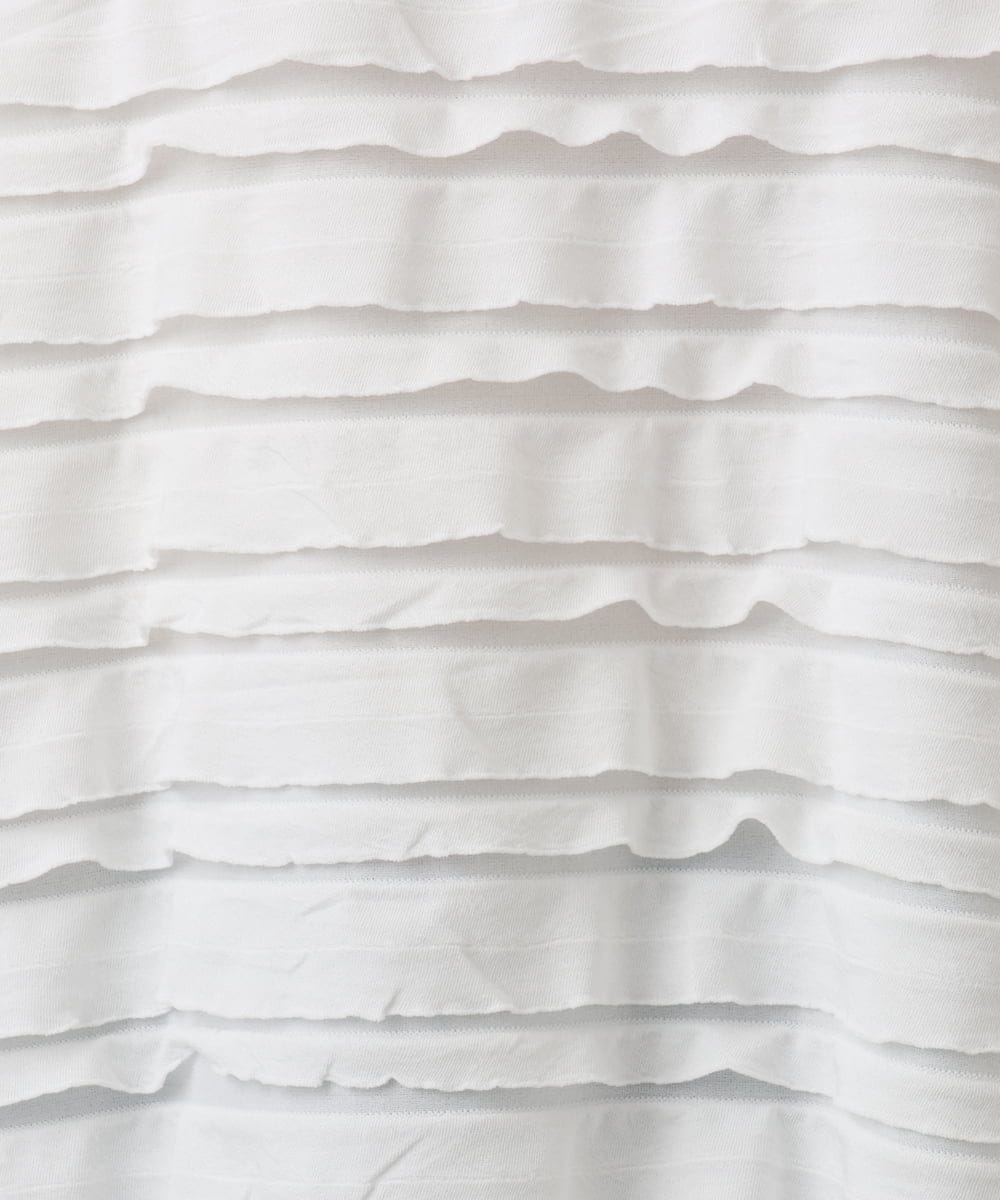 OLKED14099 eur3(エウルキューブ) 【WEB先行販売】【大きいサイズ】フリルジャージートップス ホワイト