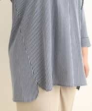 OLKEP05080 eur3(エウルキューブ) 【大きいサイズ/11号サイズあり】衿つきストライプチュニック ネイビー(57)