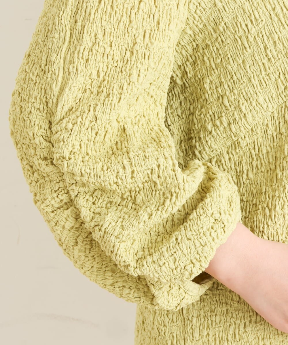 OLKES03070 eur3(エウルキューブ) 【大きいサイズ】ぽこぽこシャーリングカットソー ライトグリーン(30)