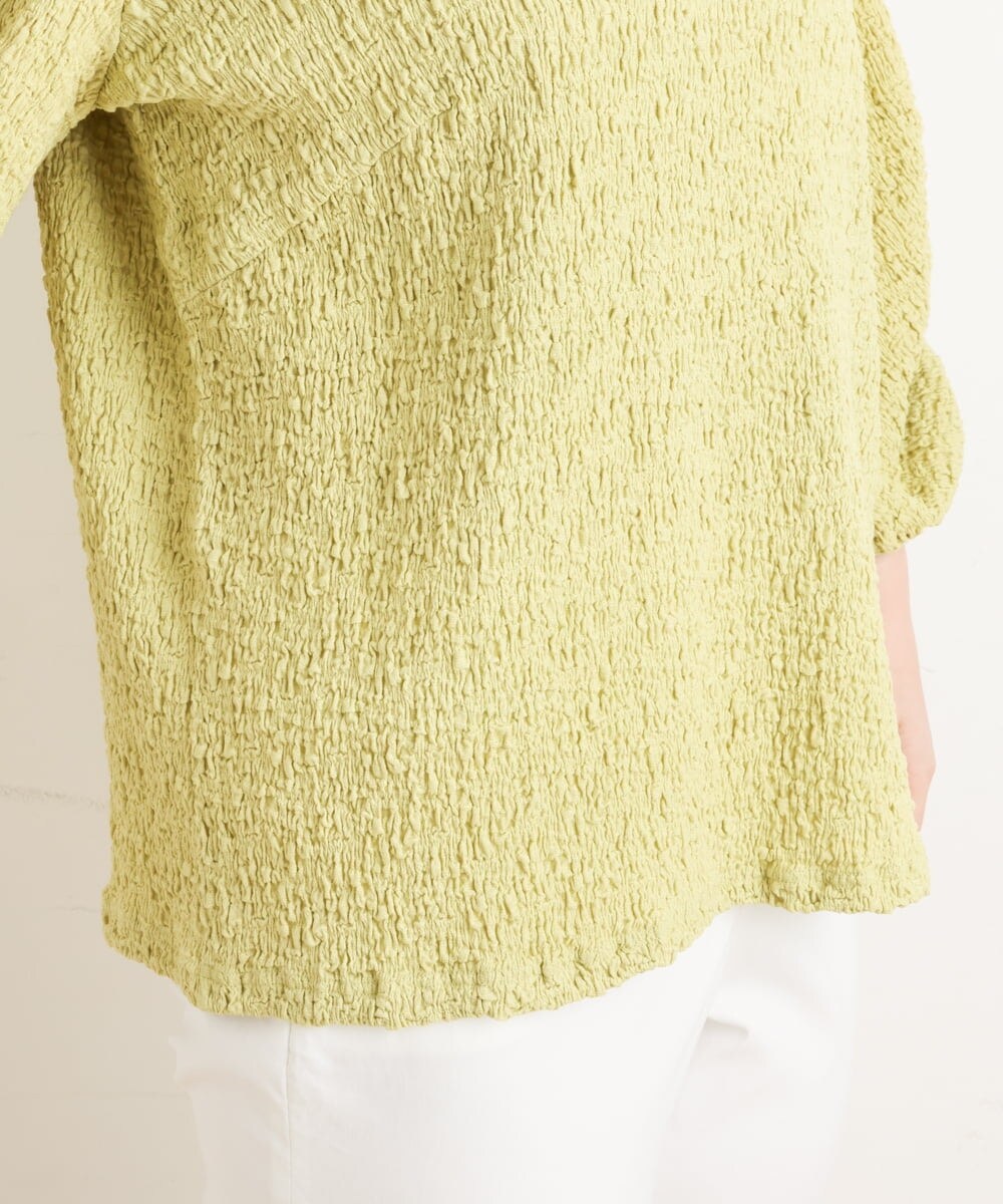 OLKES03070 eur3(エウルキューブ) 【大きいサイズ】ぽこぽこシャーリングカットソー ライトグリーン(30)