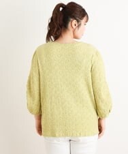 OLKES03070 eur3(エウルキューブ) 【大きいサイズ】ぽこぽこシャーリングカットソー ライトグリーン(30)