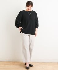OLKES03070 eur3(エウルキューブ) 【大きいサイズ】ぽこぽこシャーリングカットソー ブラック(94)