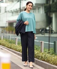 OLKES07070 eur3(エウルキューブ) 【大きいサイズ】袖タックカットソー ライトグリーン(30)