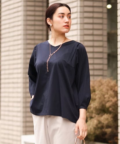 OLKES07070 eur3 【大きいサイズ】袖タックカットソー