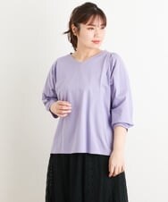 OLKES07070 eur3(エウルキューブ) 【大きいサイズ】袖タックカットソー ラベンダー(60)