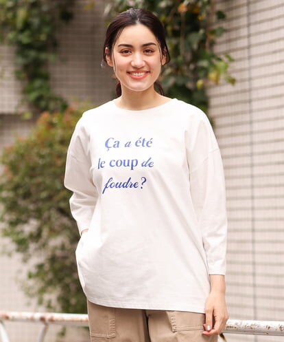 OLKES19060  【大きいサイズ】ロゴプリントTシャツ