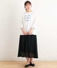 OLKES19060 eur3(エウルキューブ) 【大きいサイズ】ロゴプリントTシャツ ホワイト(90)
