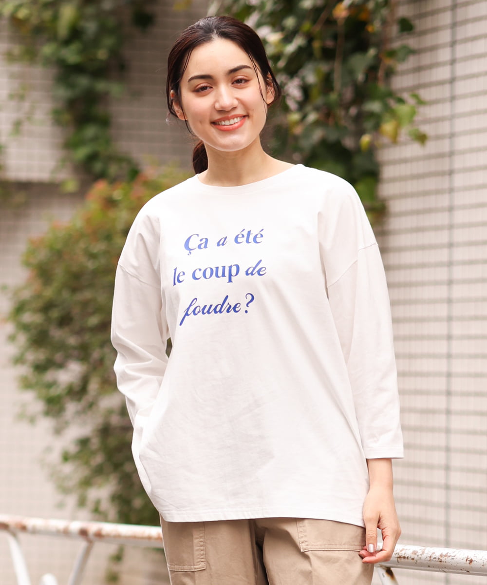 OLKES19060 eur3(エウルキューブ) 【大きいサイズ】ロゴプリントTシャツ ホワイト(90)