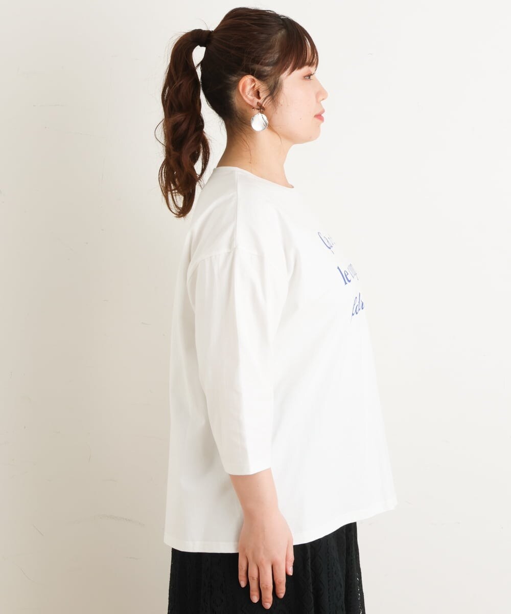 OLKES19060 eur3(エウルキューブ) 【大きいサイズ】ロゴプリントTシャツ ホワイト(90)