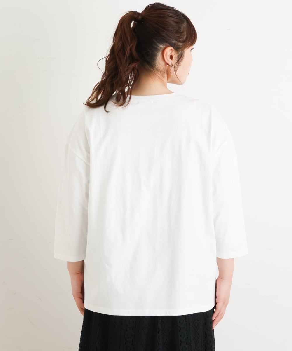 OLKES19060 eur3(エウルキューブ) 【大きいサイズ】ロゴプリントTシャツ ホワイト(90)