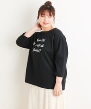 OLKES19060 eur3(エウルキューブ) 【大きいサイズ】ロゴプリントTシャツ ブラック(94)