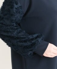 OLKES34070 eur3(エウルキューブ) 【大きいサイズ】異素材スリーブカットソー ネイビー(57)
