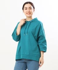 OLKES40070 eur3(エウルキューブ) 【大きいサイズ】フーディー風コットントップス ブルー(55)