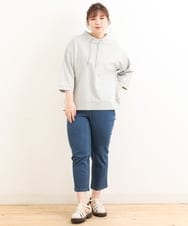 OLKES40070 eur3(エウルキューブ) 【大きいサイズ】フーディー風コットントップス グレー(92)