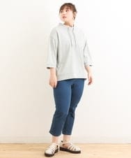 OLKES40070 eur3(エウルキューブ) 【大きいサイズ】フーディー風コットントップス グレー(92)