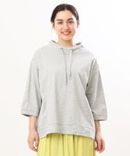 OLKES40070 eur3(エウルキューブ) 【大きいサイズ】フーディー風コットントップス グレー(92)