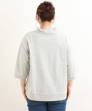 OLKES40070 eur3(エウルキューブ) 【大きいサイズ】フーディー風コットントップス グレー(92)