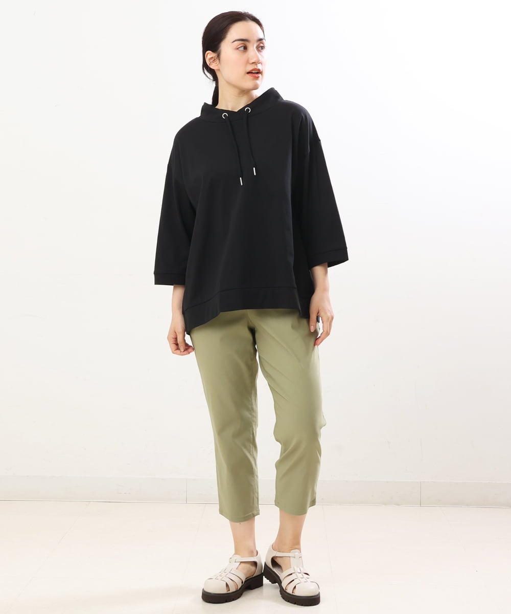 OLKES40070 eur3(エウルキューブ) 【大きいサイズ】フーディー風コットントップス ブラック(94)