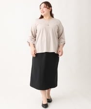 OLKEV08079 eur3(エウルキューブ) 【大きいサイズ】袖タックカットソー ベージュ(82)