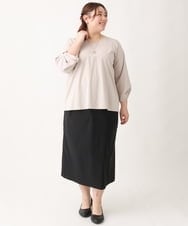 OLKEV08079 eur3(エウルキューブ) 【大きいサイズ】袖タックカットソー ベージュ(82)