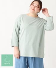 OLKEV11059 eur3(エウルキューブ) 【大きいサイズ】8分袖ロゴTシャツ ライトグリーン(30)