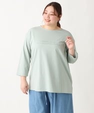 OLKEV11059 eur3(エウルキューブ) 【大きいサイズ】8分袖ロゴTシャツ ライトグリーン(30)