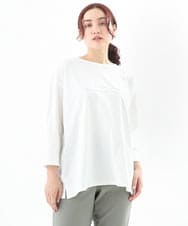 OLKEV11059 eur3(エウルキューブ) 【大きいサイズ】8分袖ロゴTシャツ ホワイト(90)